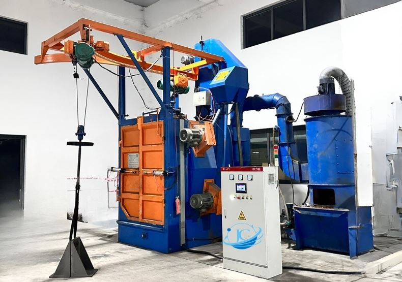 Đôi nét về máy phun bi thùng đảo và máy phun bi dạng treo