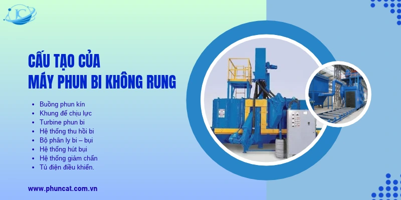 Cấu tạo của máy phun bi không rung