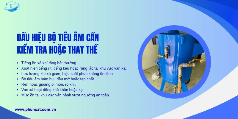 Dấu hiệu bộ tiêu âm cần kiểm tra hoặc thay thế
