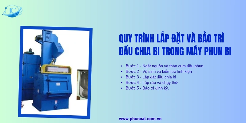 Quy trình lắp đặt và bảo trì đầu chia bi trong máy phun bi